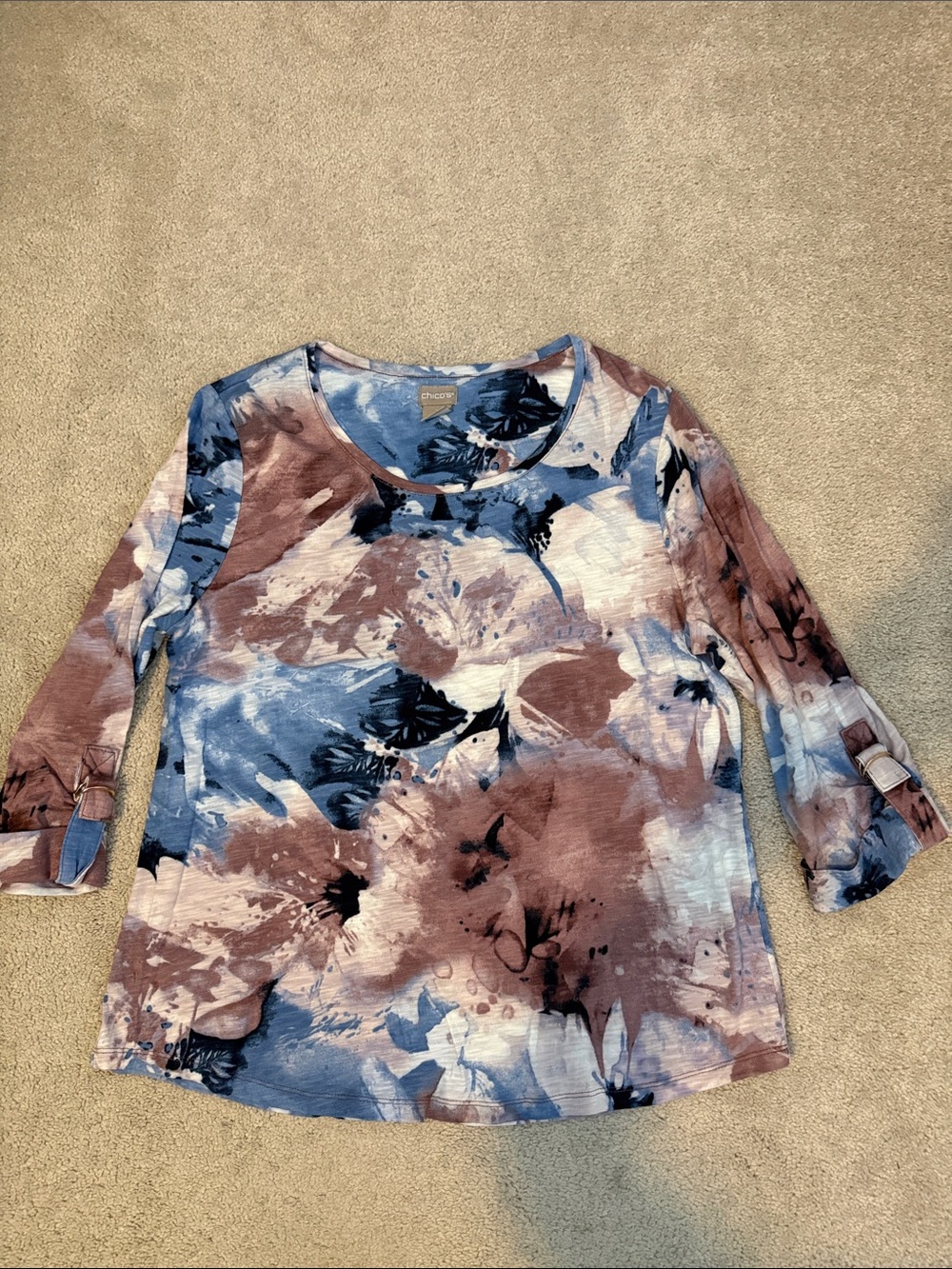 Chico’s M 3/4 sleeve floral top
